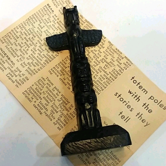 Vtg Boma carved Totem Pole with box and insert - Picture 9 of 16